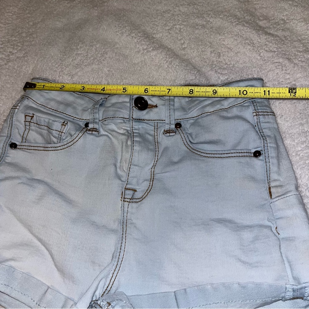 High Rise Light Blue Shorts - Picture 4 of 5
